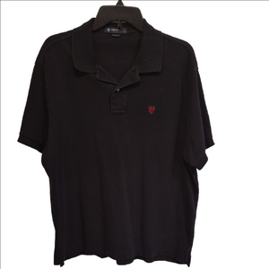 Daniel Cremieux Classic Black Polo Shirt with Red Logo